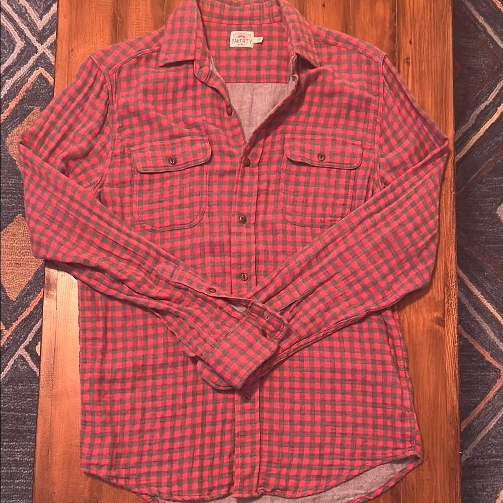 Men’s Faherty Button Up Flannel Shirt